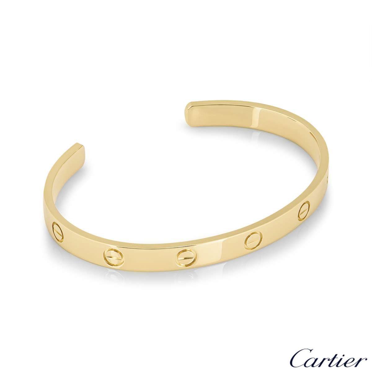 Cartier Yellow Gold Plain Cuff Love Bracelet Size 18 B6032418 Rich